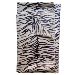 Quago Soft Velvet White Tiger Cheeta Animal Skin Print Fur Fabric for DIY Soft Toys Making, Craft, Fancy Dress Material, Jacket, Photoshoot Prop etc. (White Tiger Print, 58 Inch Wide Pana) (1 Meter)